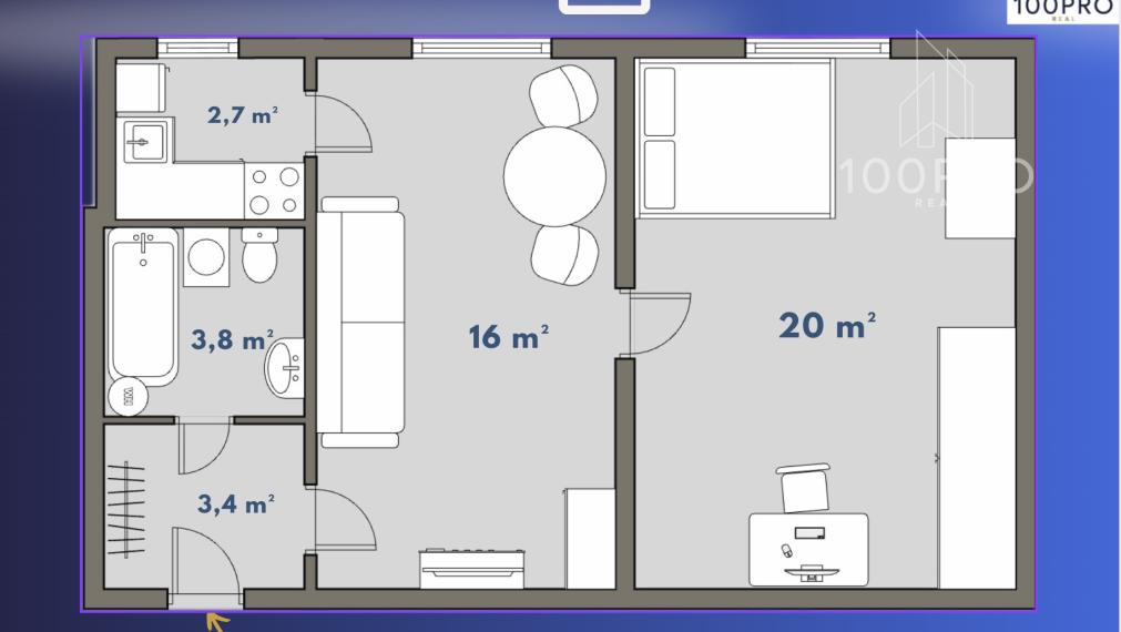 2i byt v Starom Meste, ktorý kombinuje adresu, tehlovú stavbu a investičný potenciál