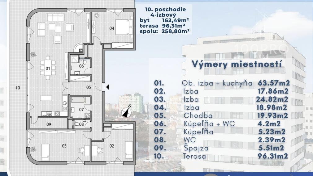 258 m² na najvyššom podlaží | Penthouse v projekte Meldensohn