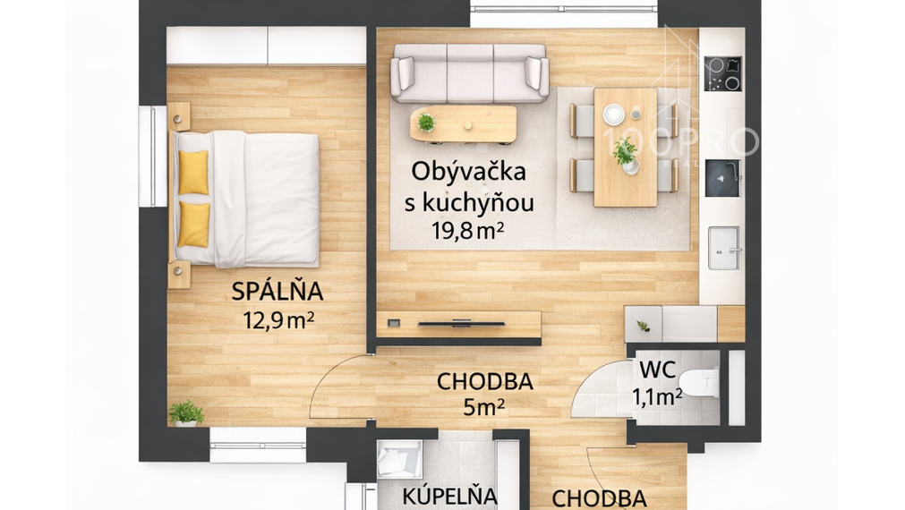 INVESTIČNÁ PRÍLEŽITOSŤ 2-izbový byt s parkovaním Miloslavov